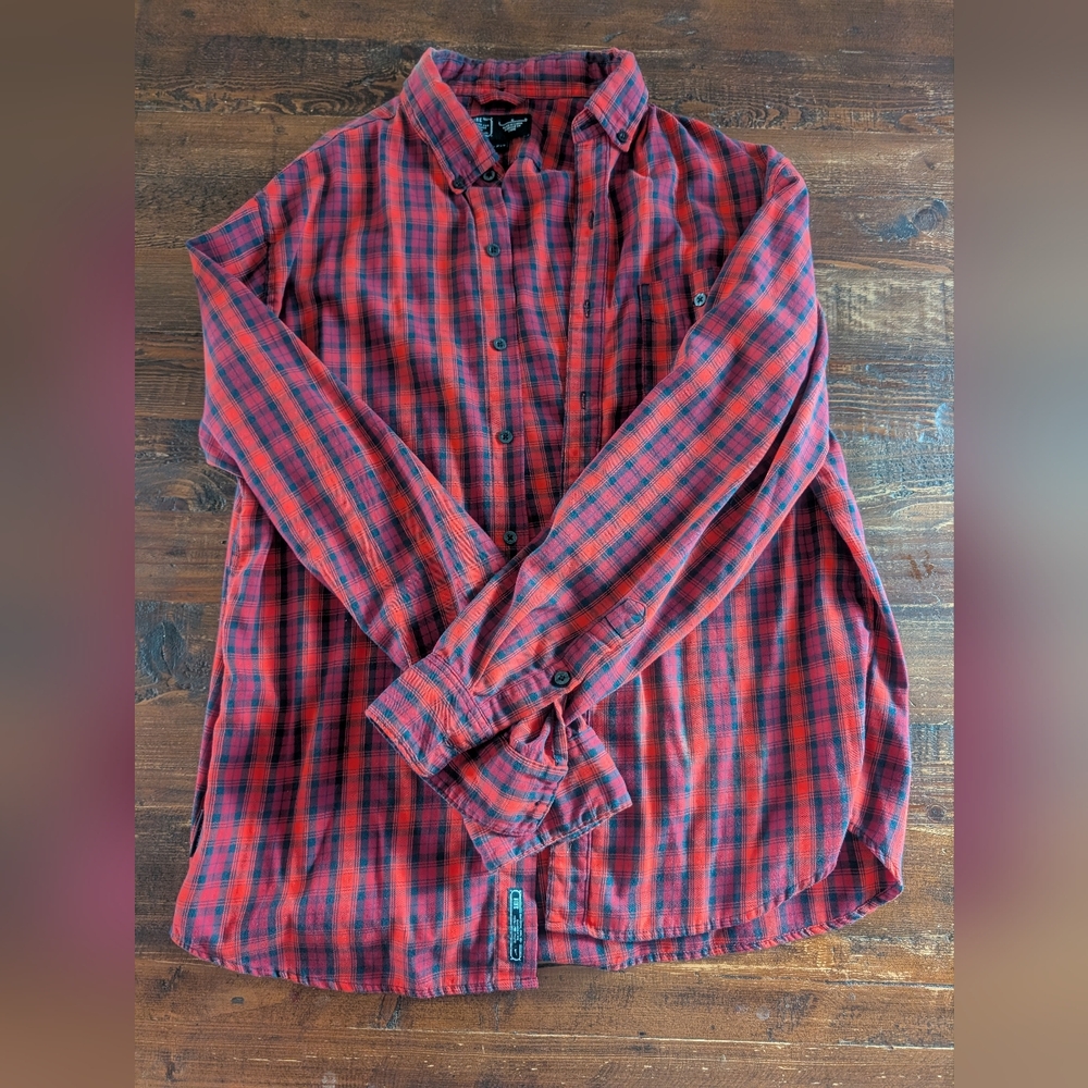 Nike Red & Black Dri-fit Flannel (L)
